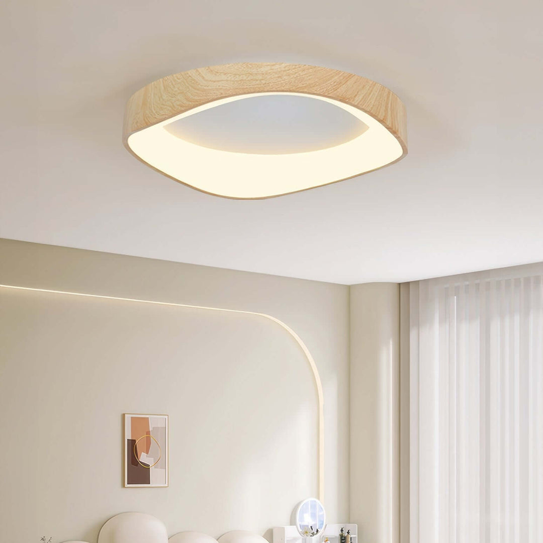 Modern Wood Grain LED Ceiling Light Fixture