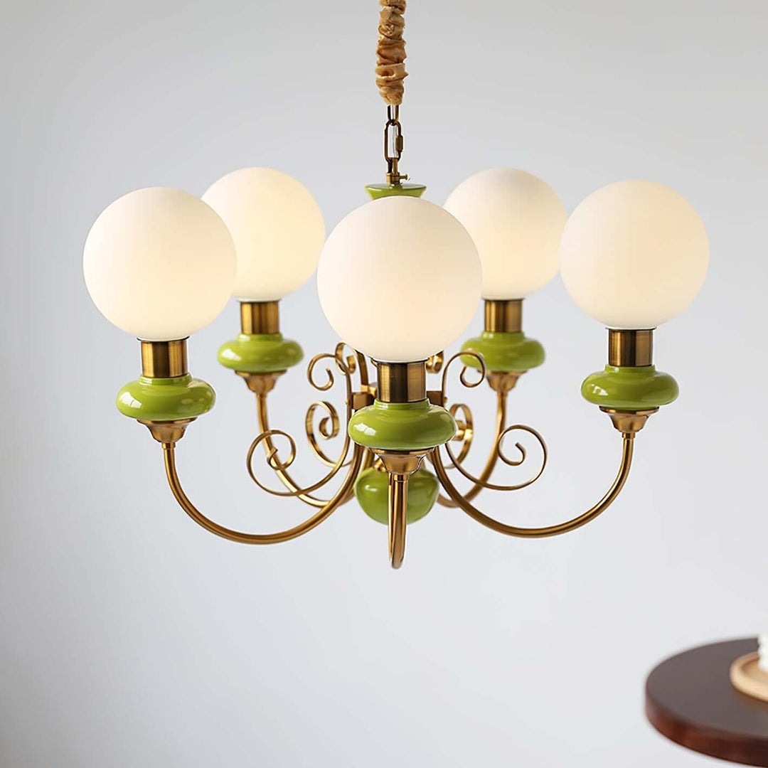 Elegant Green Onyx Chandelier | 3 & 5 Heads