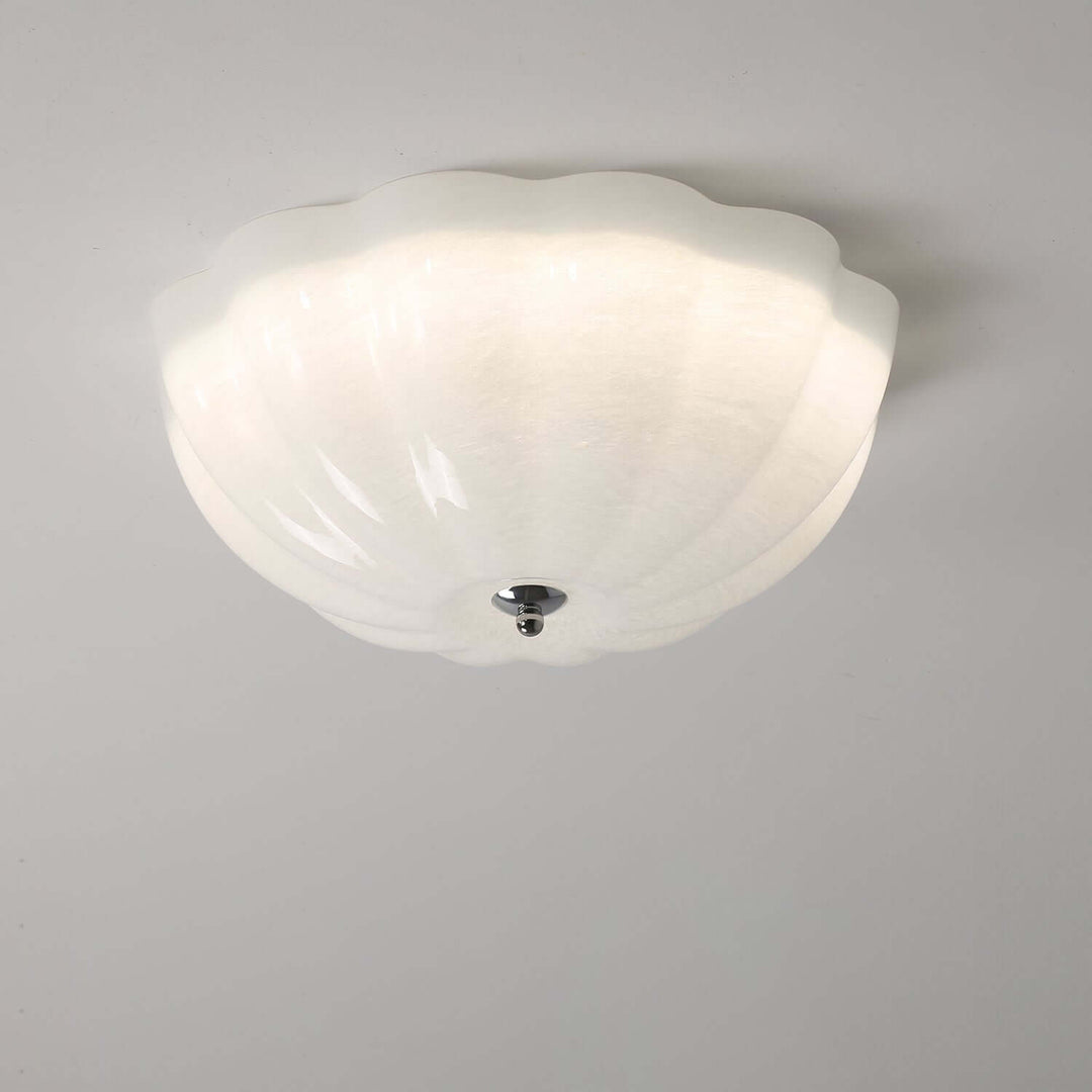 Opal Glass Shell Ceiling Lamp 38cm