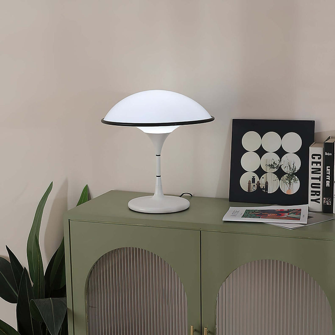 Modern Dome Table Lamp with Black Trim