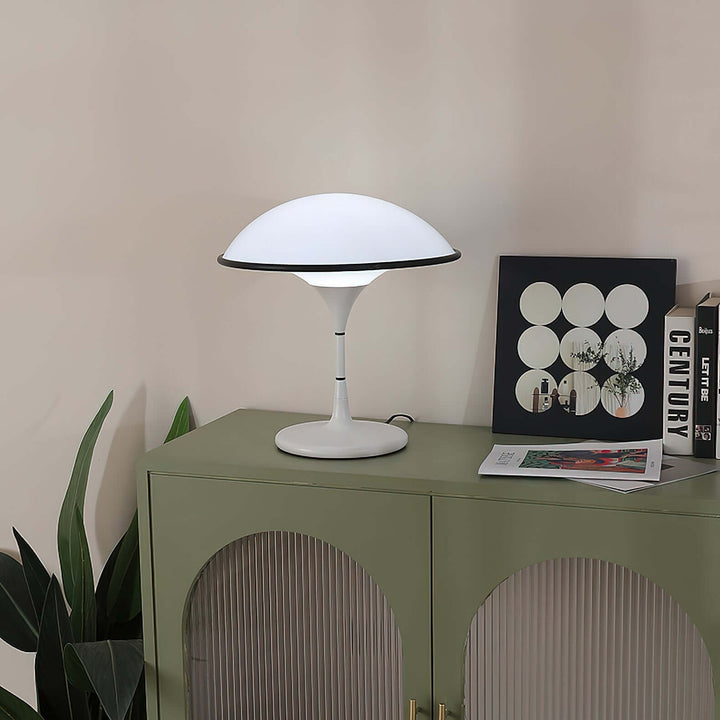 Modern Dome Table Lamp with Black Trim