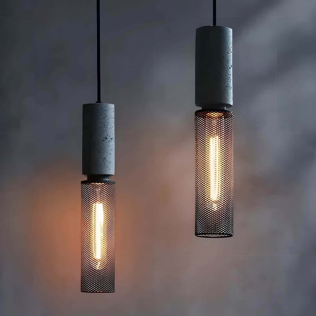 Industrial Pendant Light Concrete & Iron Ceiling Lamp