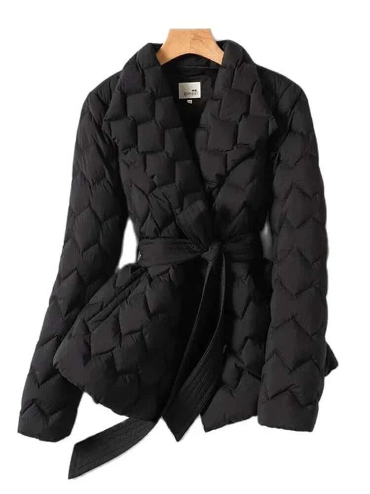 Women's Belted Mid-Length Puffer Jacket
