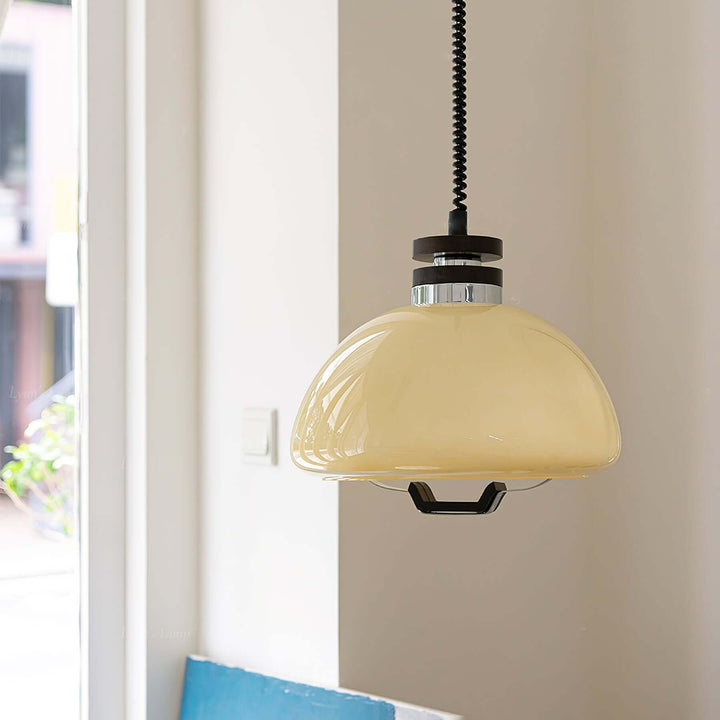 Modern Beige Pudding Pendant Light 40cm