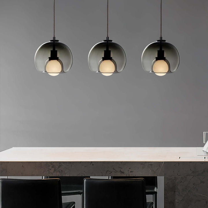 Modern Glass Pendant Light, 25cm Diameter