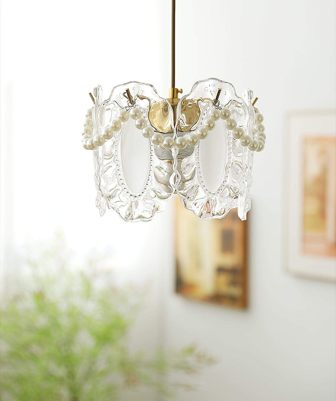 Floral Glass Pendant Lamp 20cm