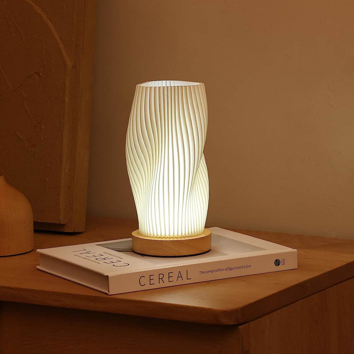 Modern Dimmable USB Desk Lamp with Wave Shade