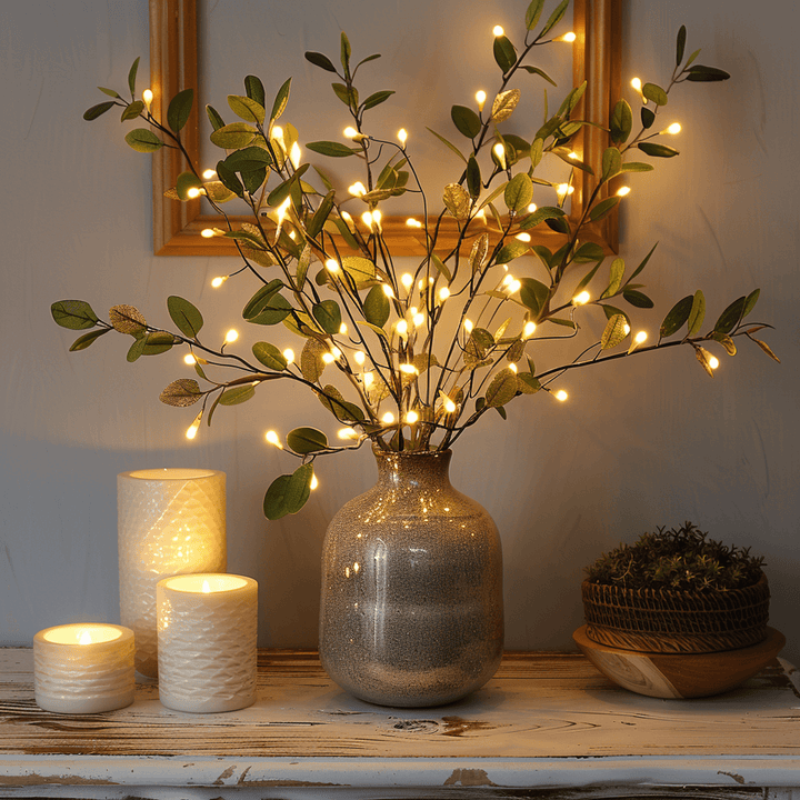 LED Fairy Light Olive Branch 70cm Warm White Battery Operated