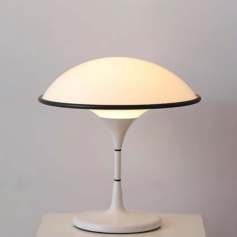 Modern Dome Table Lamp with Black Trim