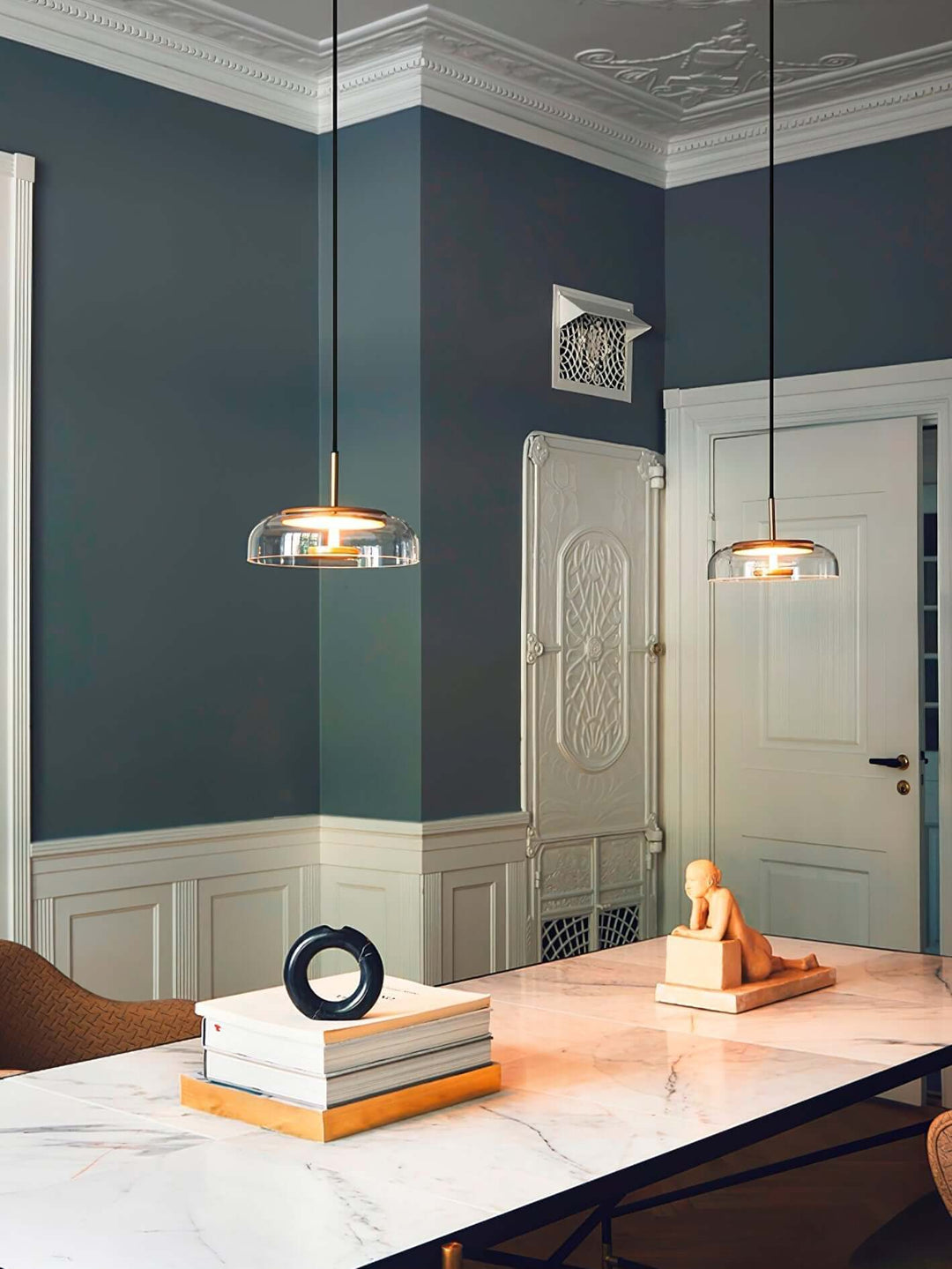 Modern Brass & Glass Pendant Light