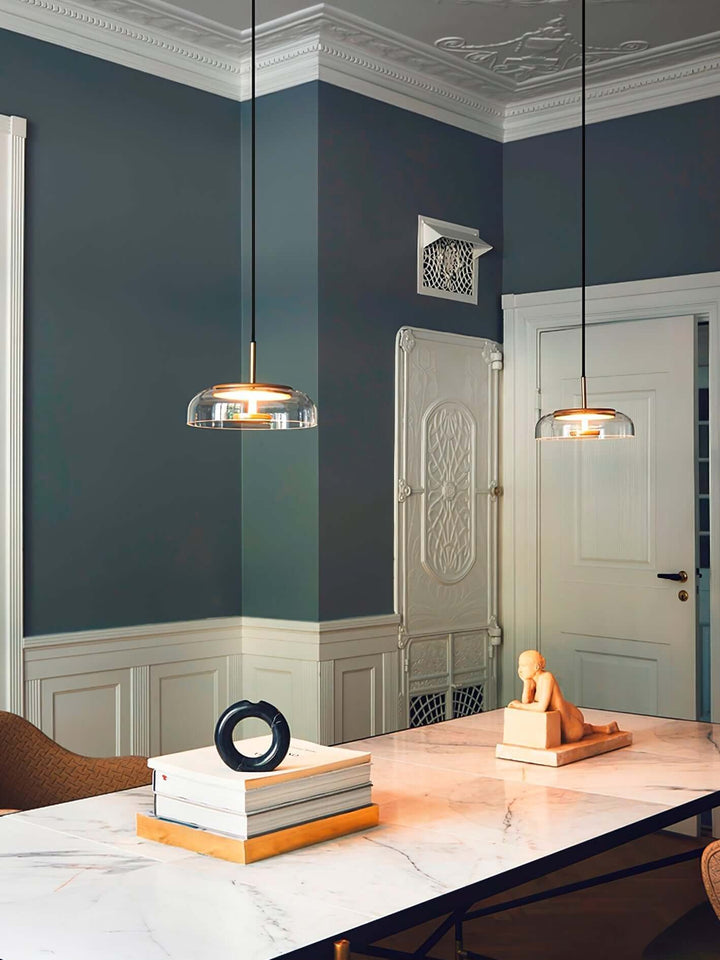 Modern Brass & Glass Pendant Light