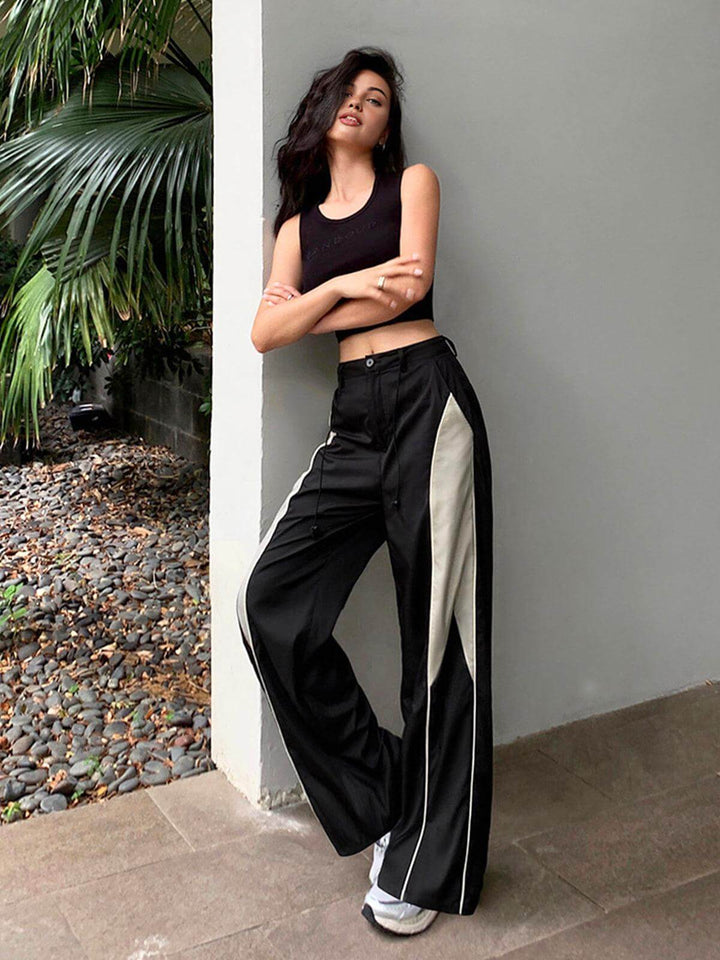 Women's Patchwork Baggy Drawstring Pants