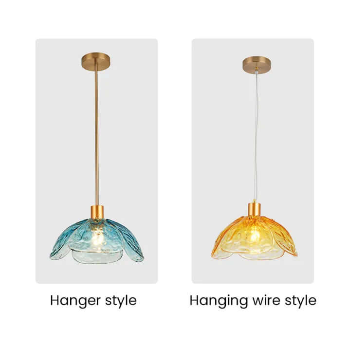 Elegant Glass Flower Petal Pendant Light