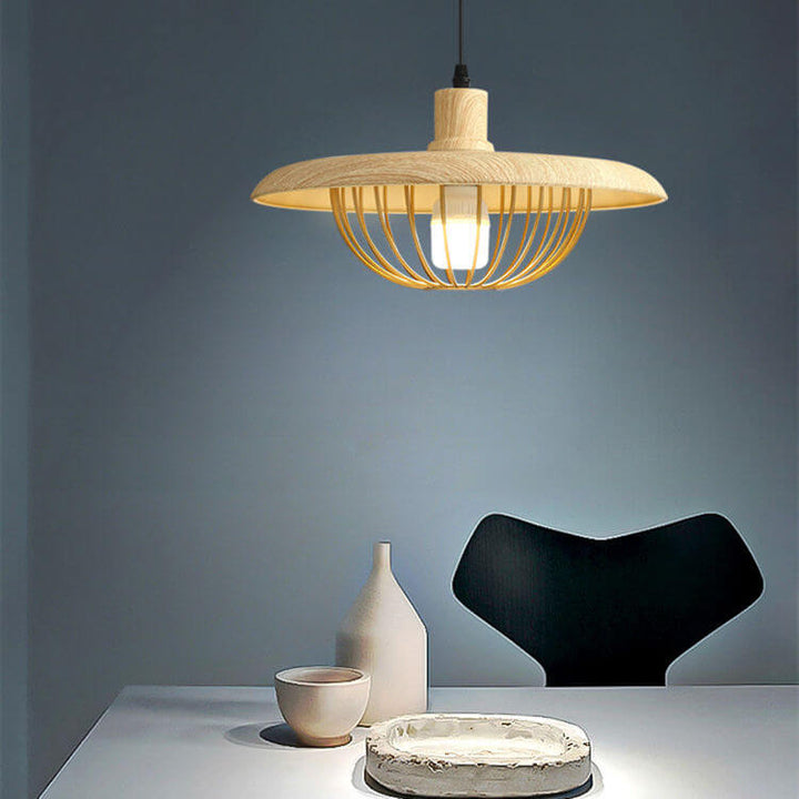 Rustic Wood-Look Pendant Light Fixture
