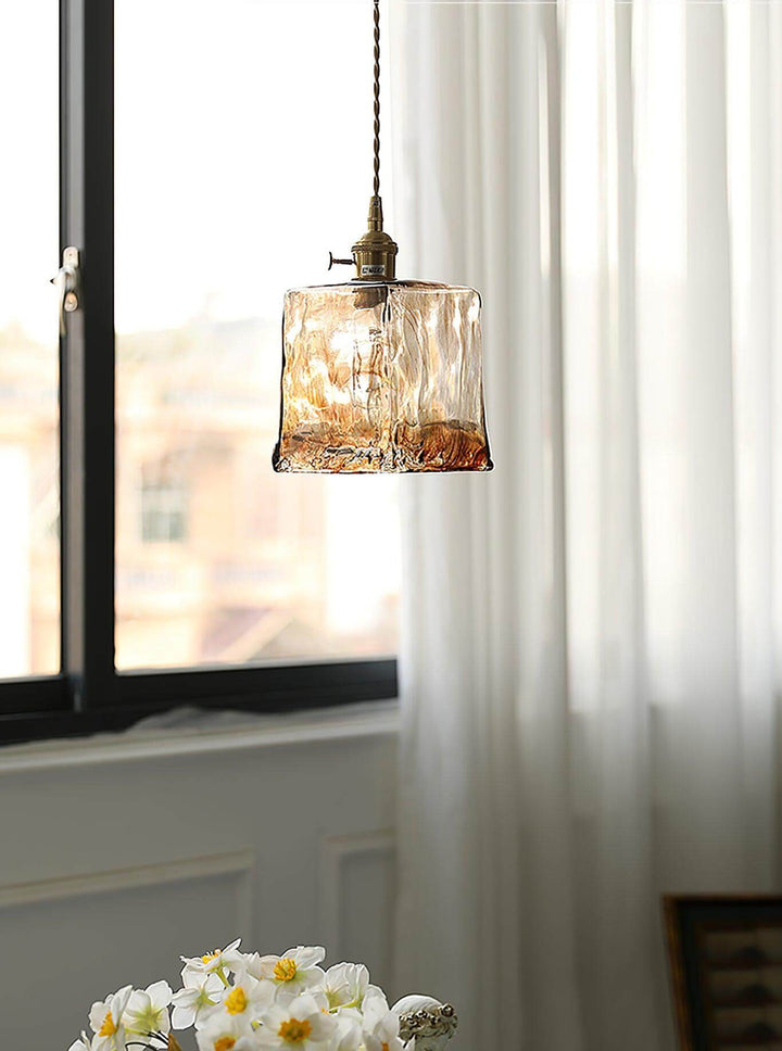 Brown Glass Pendant Light Fixture