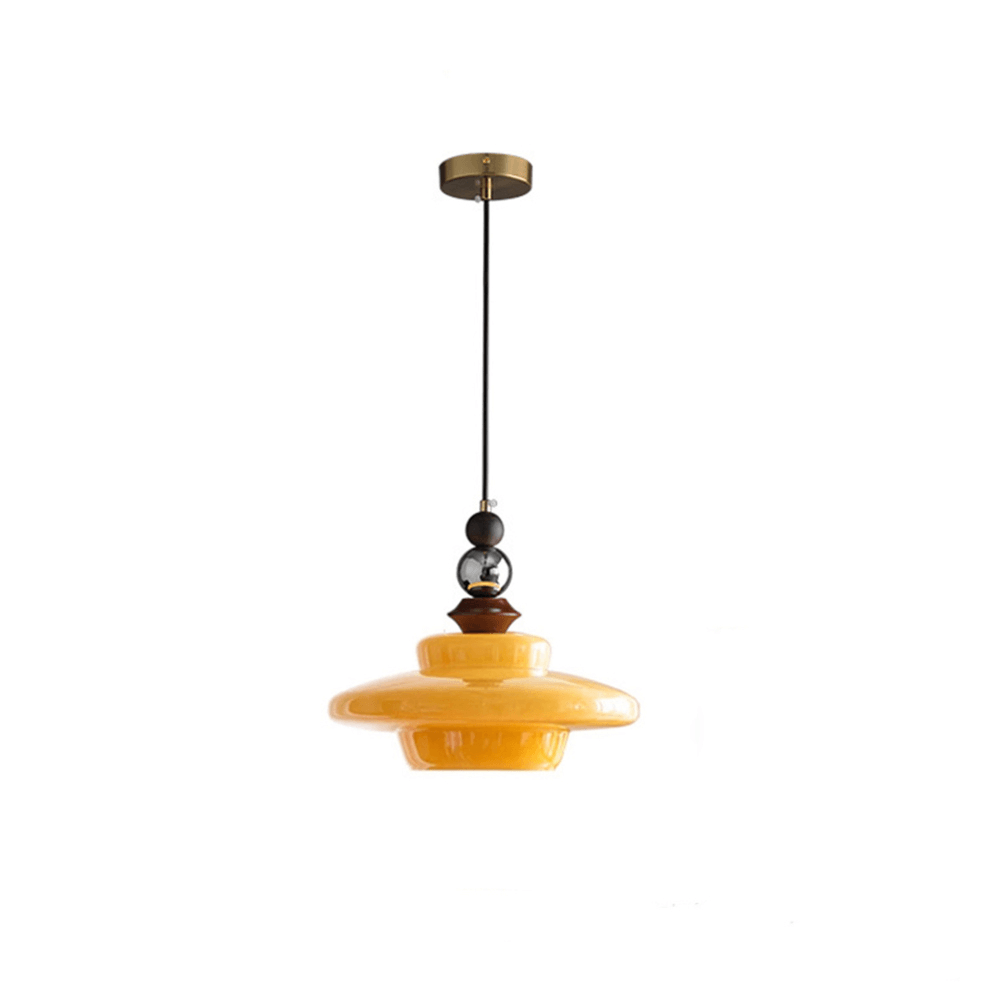 Medieval Style Beige Glass Pendant Light