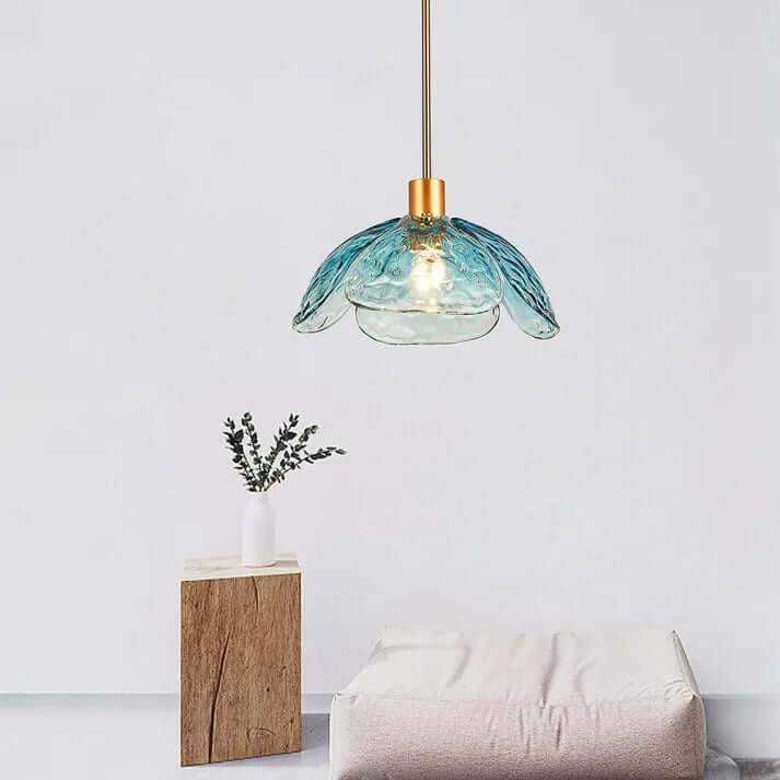 Elegant Glass Flower Petal Pendant Light