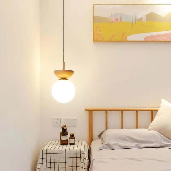 Modern Semi-Wooden Pendant Light