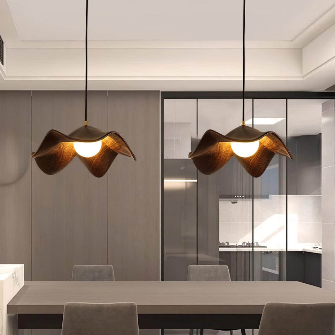 Decorative Resin Pendant Lamp with Leaf Design
