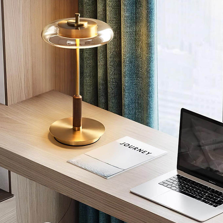 Modern Glass & Metal LED Table Lamp