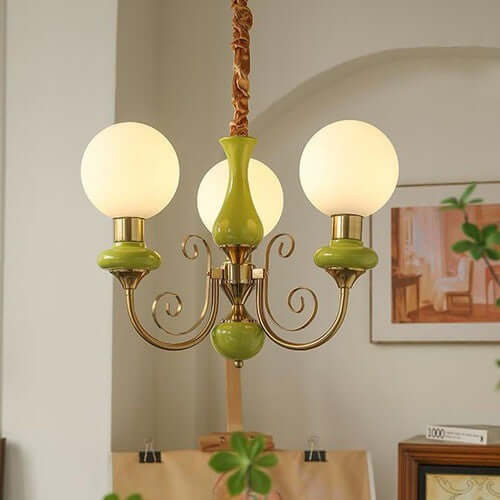 Elegant Green Onyx Chandelier | 3 & 5 Heads