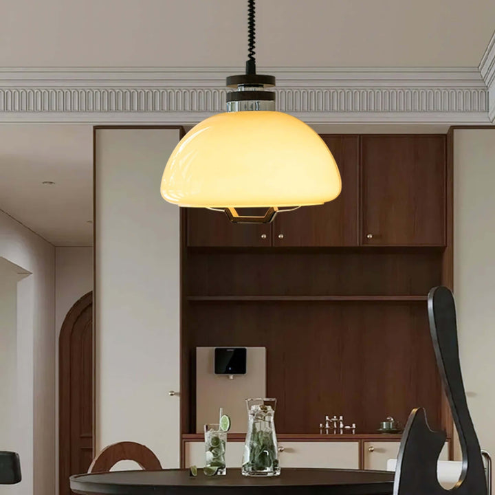 Modern Beige Pudding Pendant Light 40cm