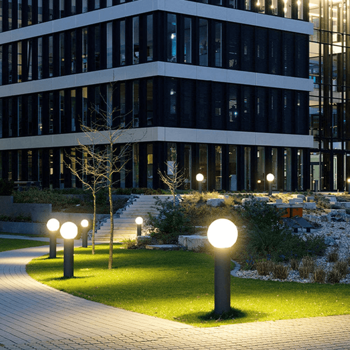 Modern LED Outdoor Path Light Metal Sphere Lamp