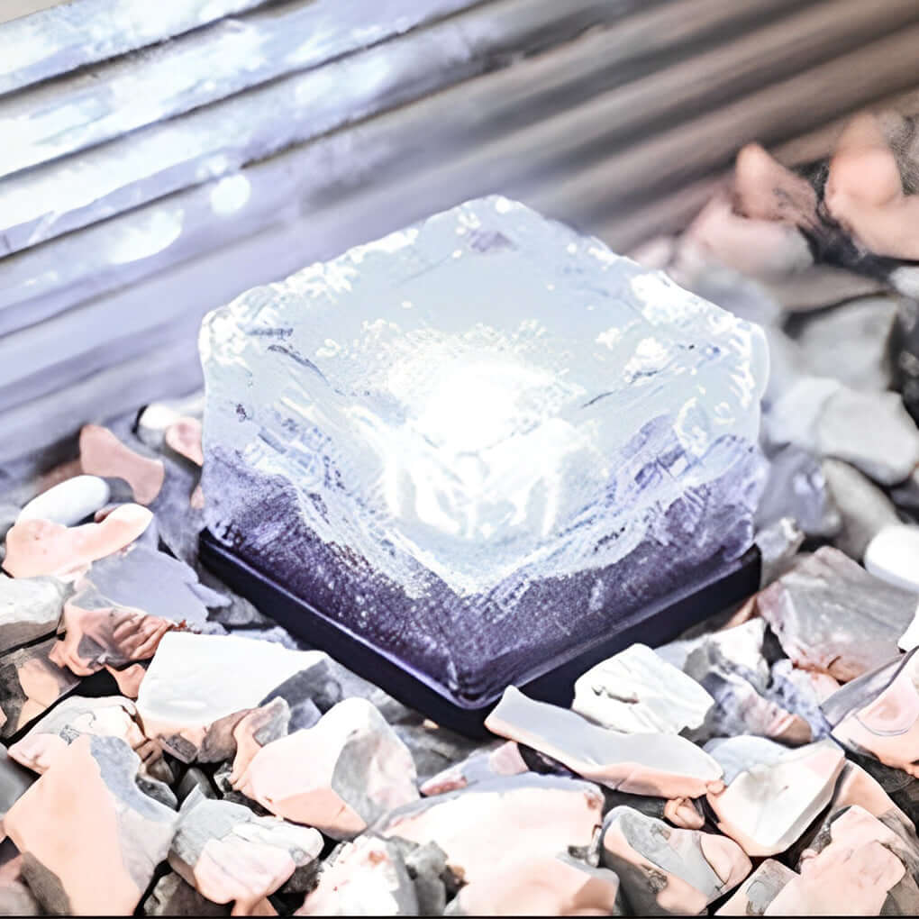 Solar Garden Light Square Crystal Outdoor LED Lamp