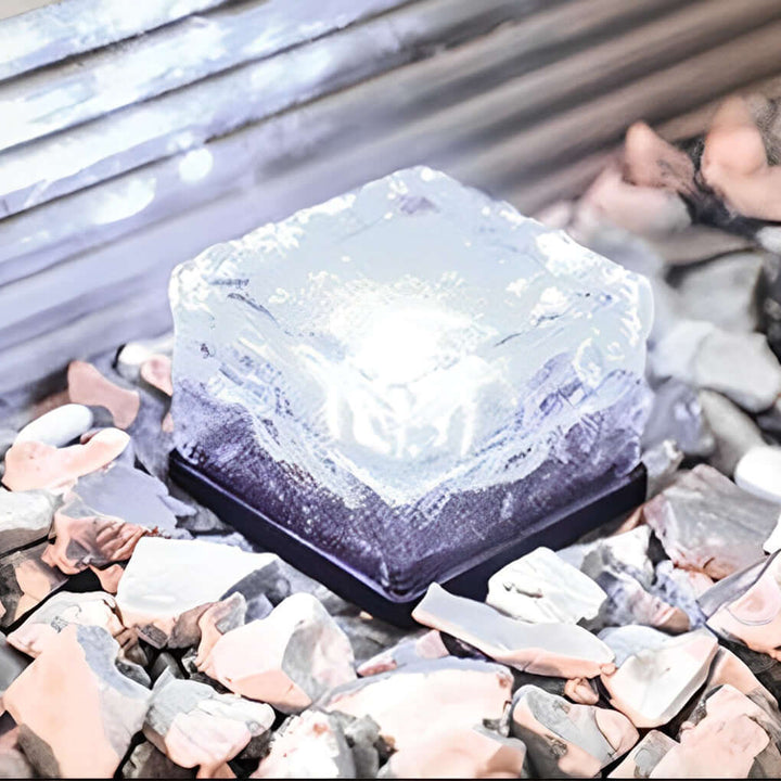 Solar Garden Light Square Crystal Outdoor LED Lamp