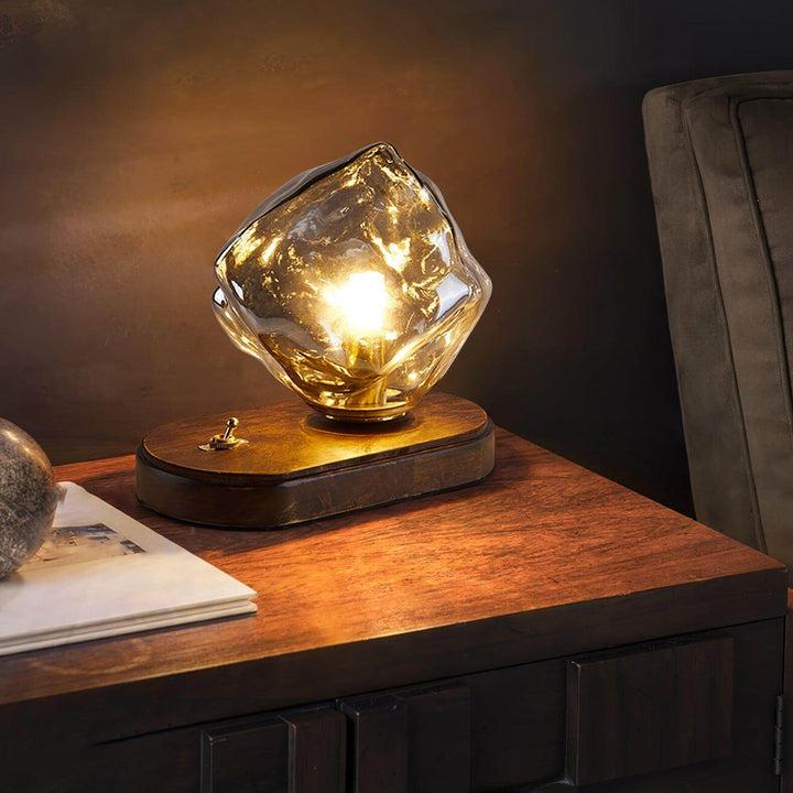 Elegant Glass Table Lamp with Metal Base