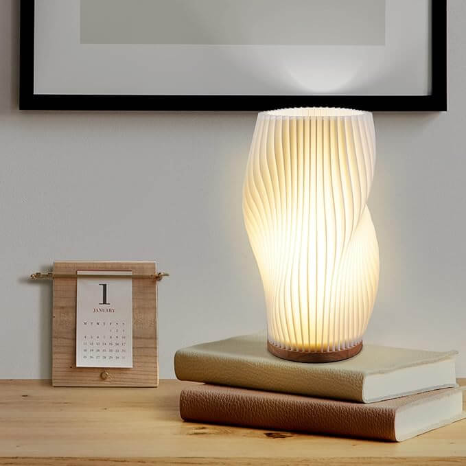 Modern Dimmable USB Desk Lamp with Wave Shade