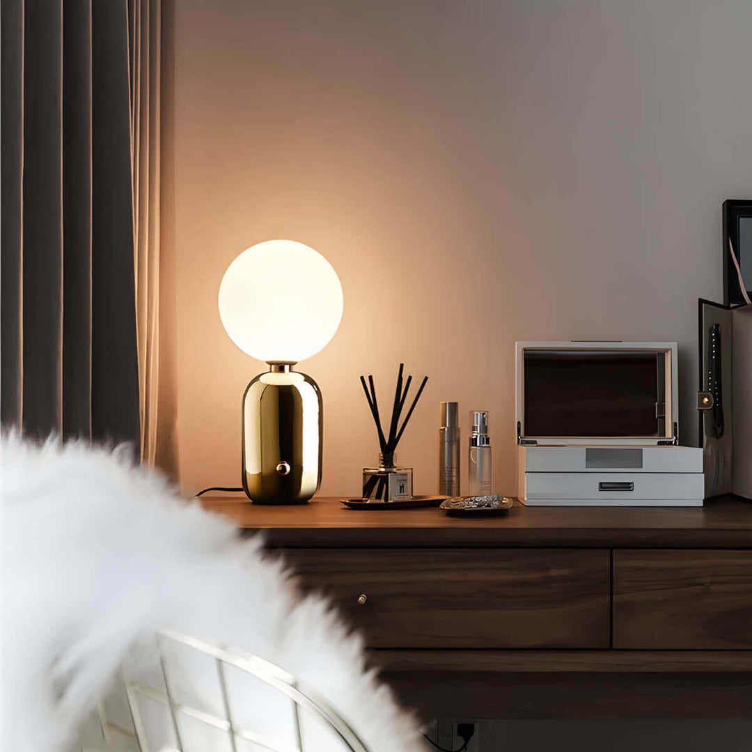 Elegant Metal & Glass Table Lamp with G9 Bulb - Gold, Black, White