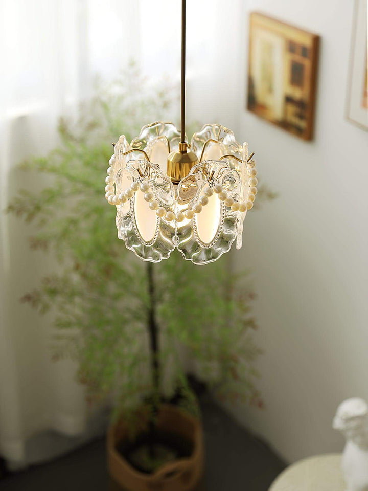 Floral Glass Pendant Lamp 20cm