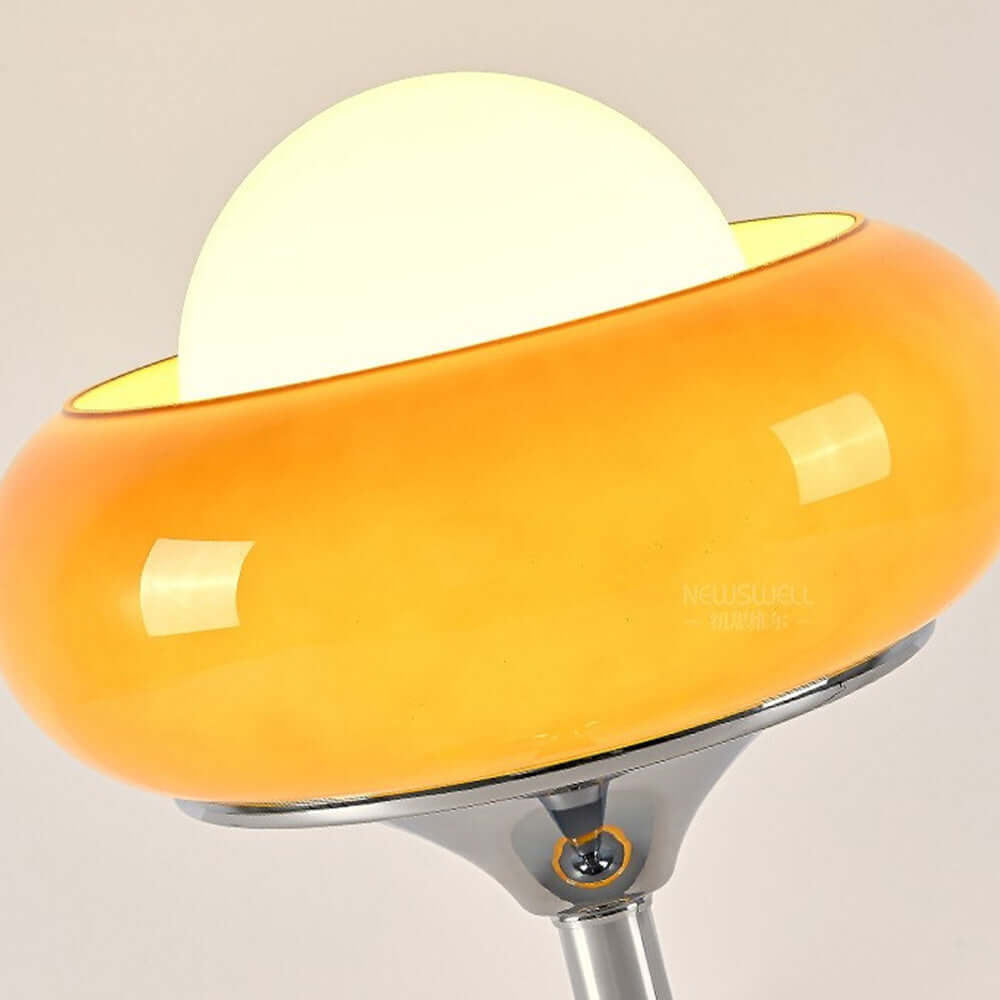 Vintage Yellow Glass Table Lamp