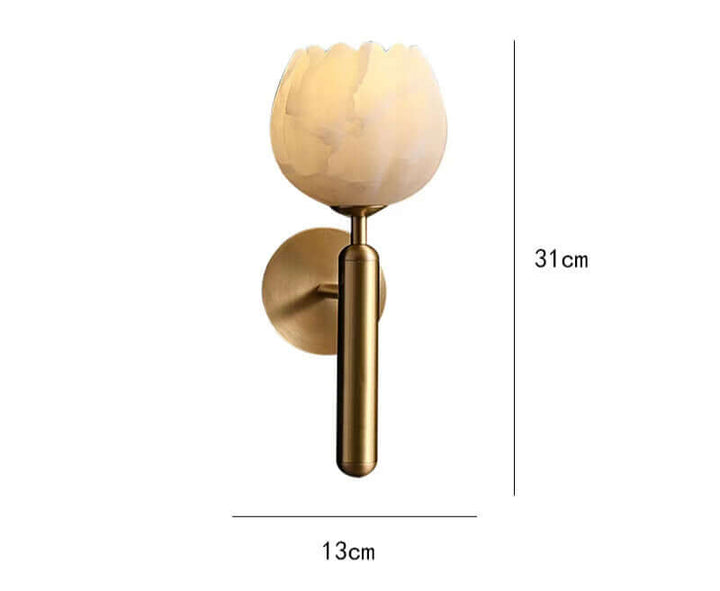 Marble & Rose Flower Wall Sconce Light Fixture