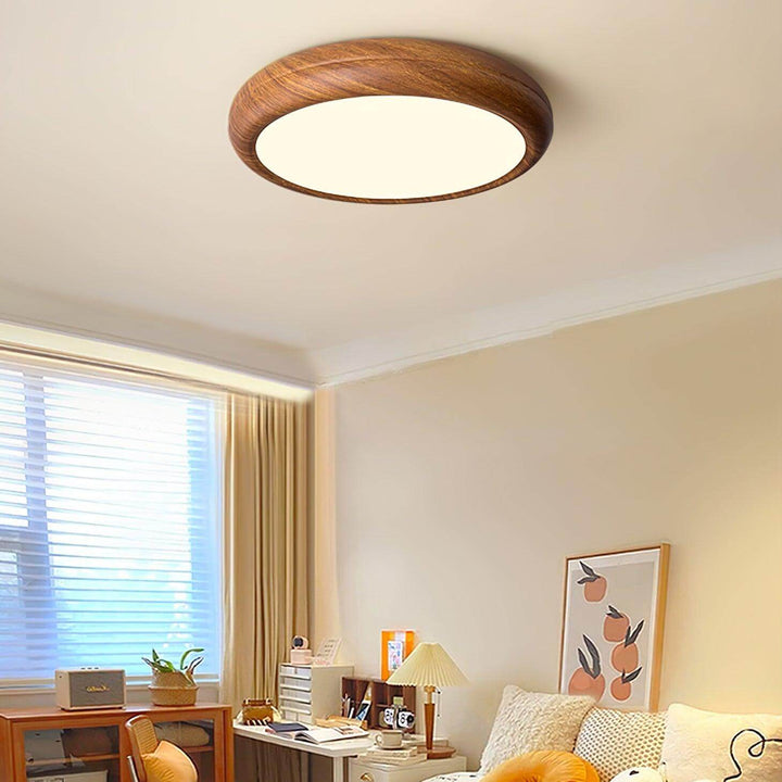 Modern Wood Grain LED Ceiling Light Fixture