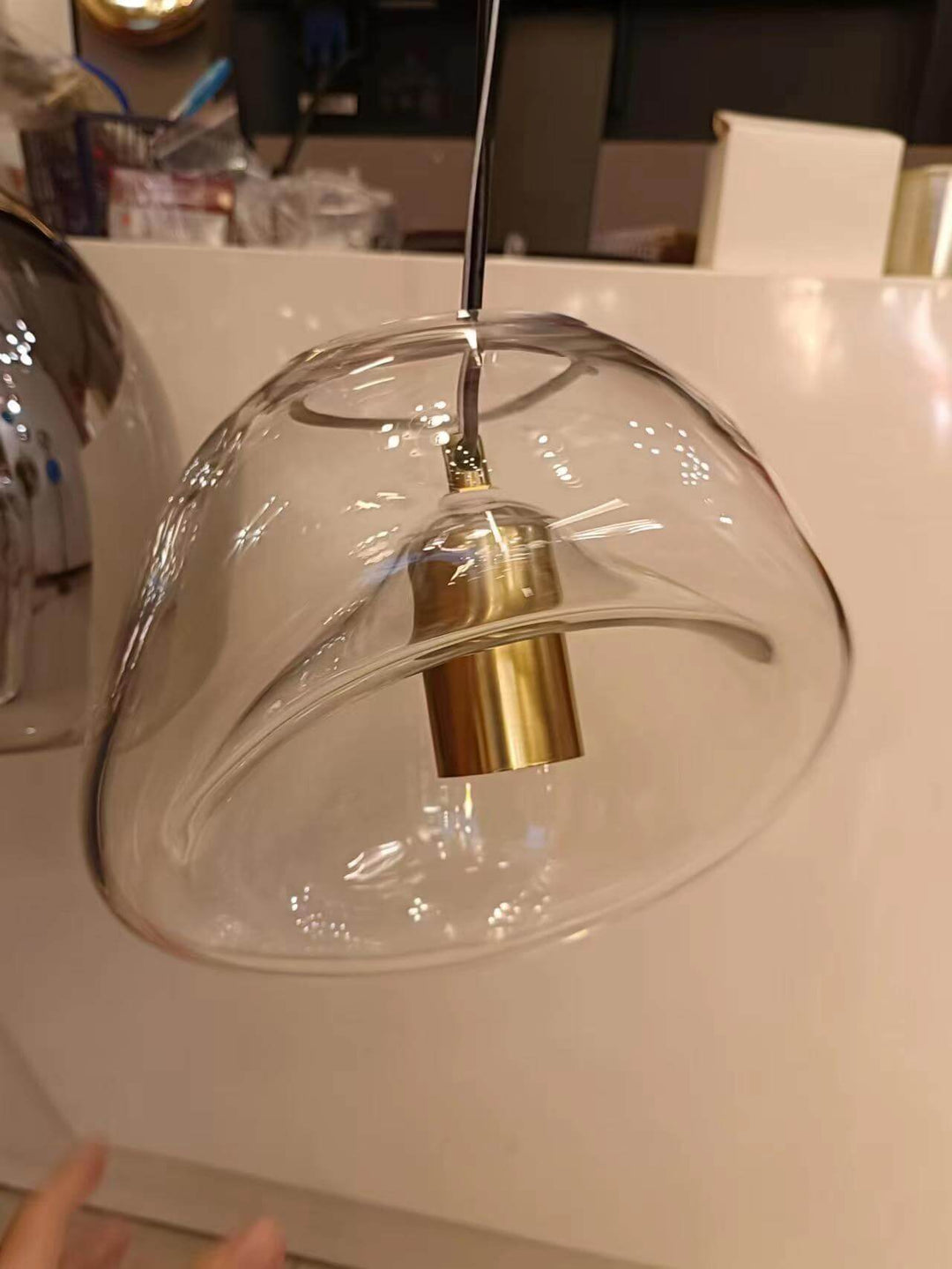 Modern Glass Pendant Lamp, Water Drop Design