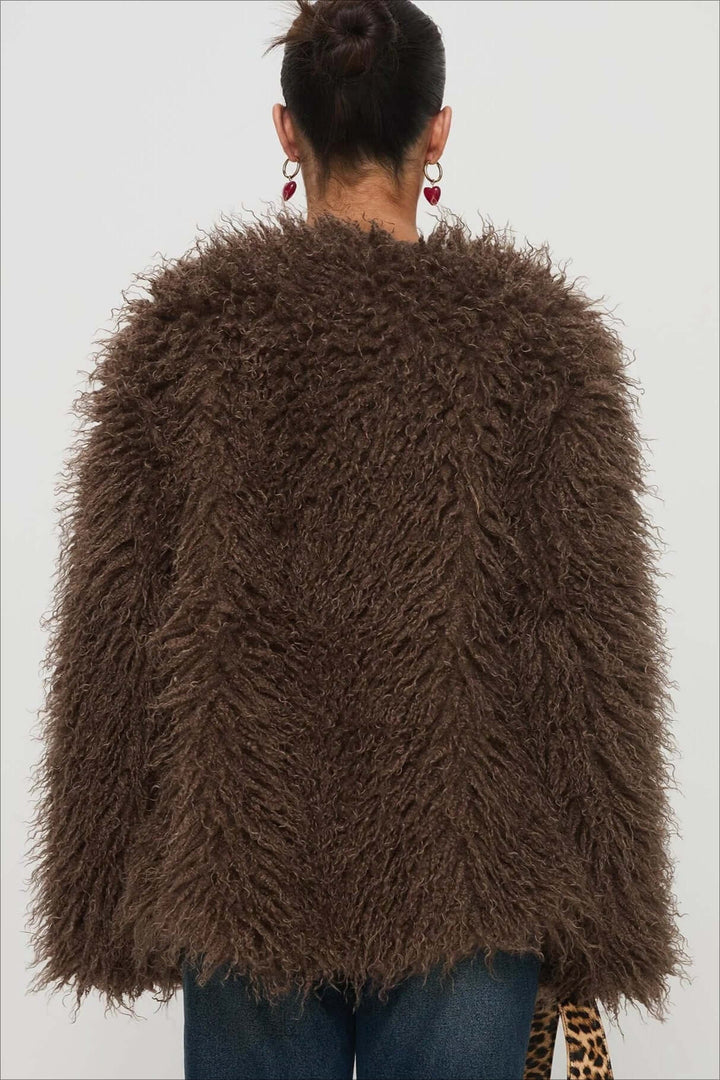 Damen Pelz Winterjacke Kunstpelz Teddy Jacke Flauschig