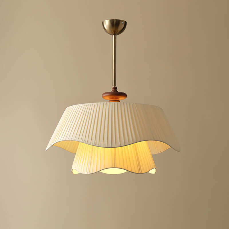 Modern Pendant Lamp with Metal, Glass & Wood