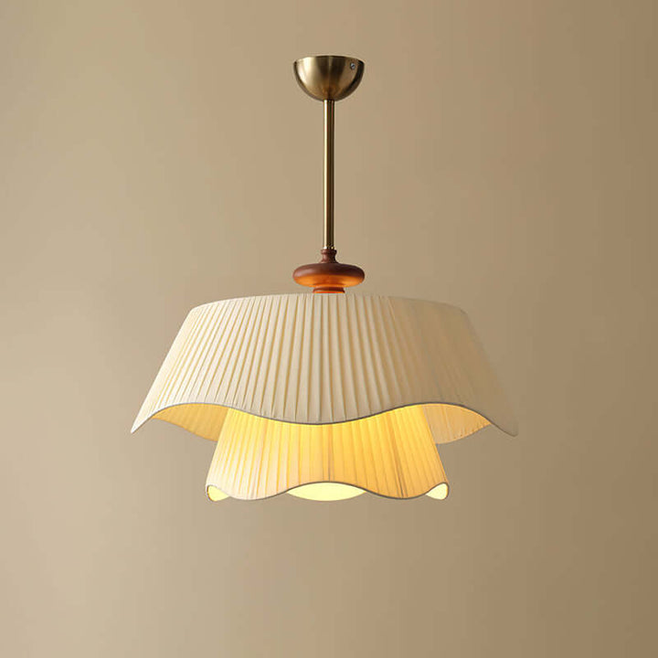 Modern Pendant Lamp with Metal, Glass & Wood