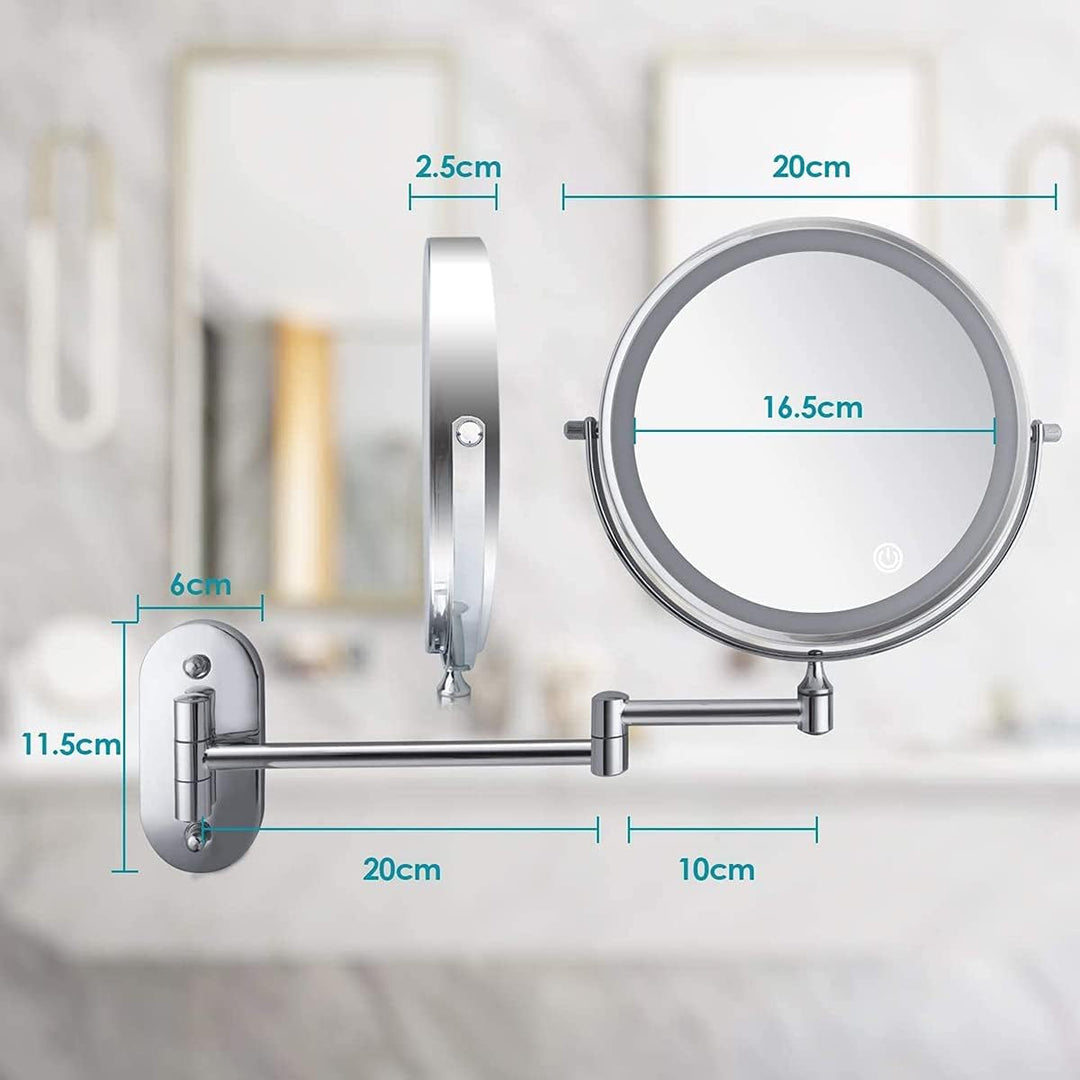 Rechargeable Wall Mounted Shaving Mirror with LED Lights