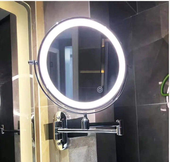 Rechargeable LED Magnifying Makeup Mirror - Black