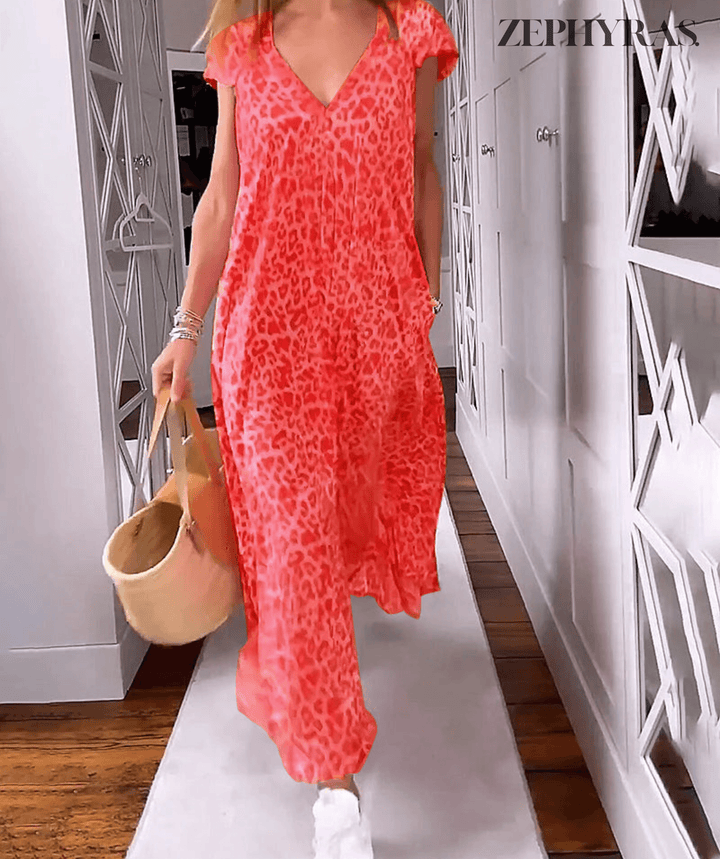 Summer V-Neck Printed Dress