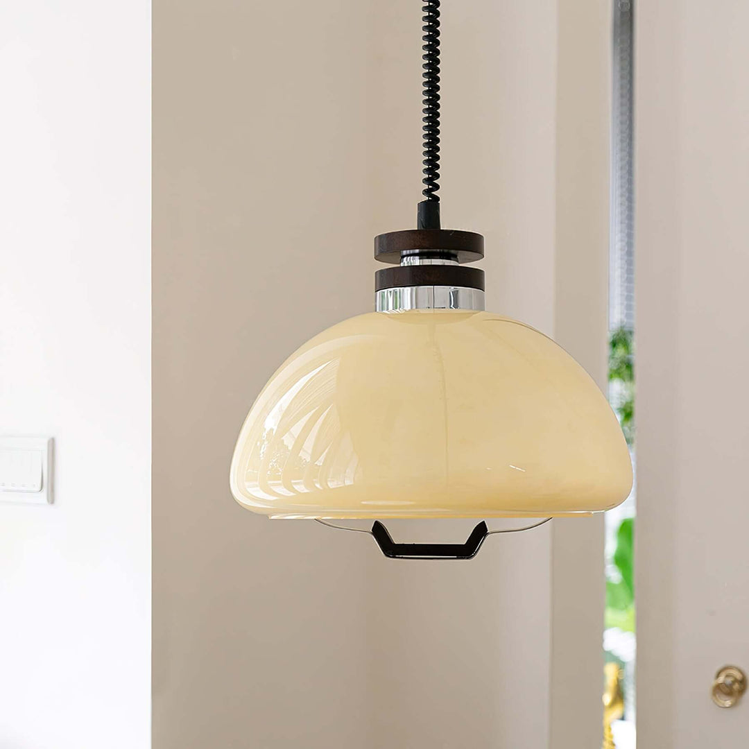 Modern Beige Pudding Pendant Light 40cm