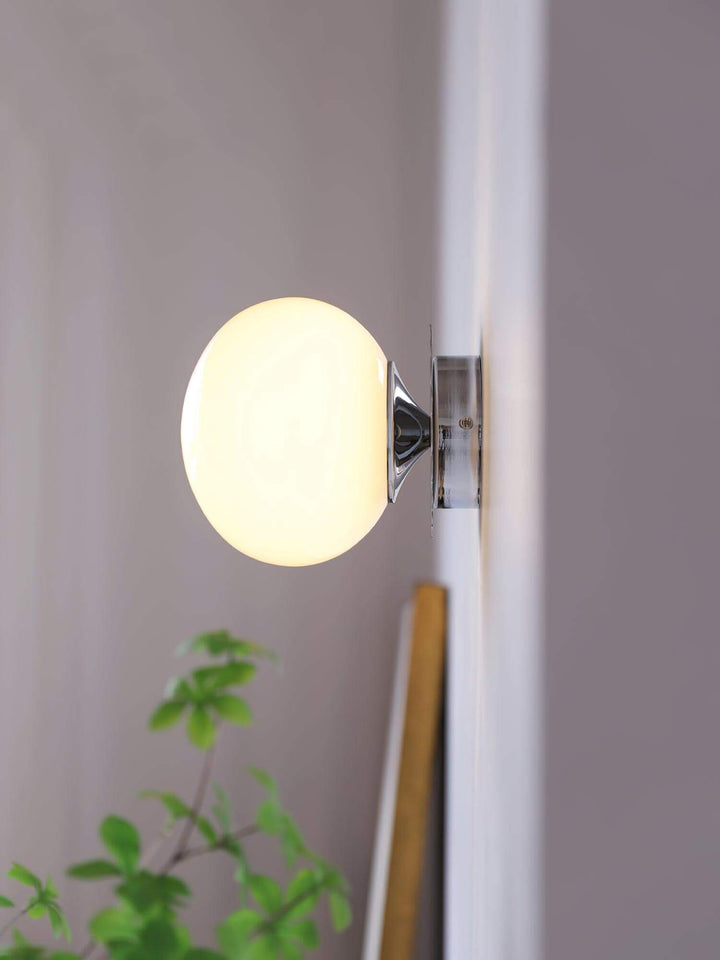 Pink Glass & Metal Sconce Light - 20cm