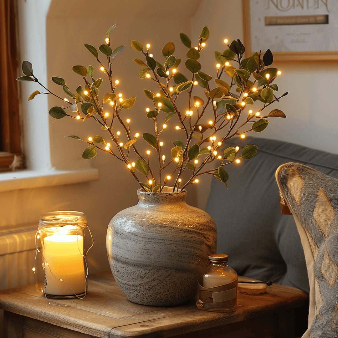 LED Fairy Light Olive Branch 70cm Warm White Battery Operated