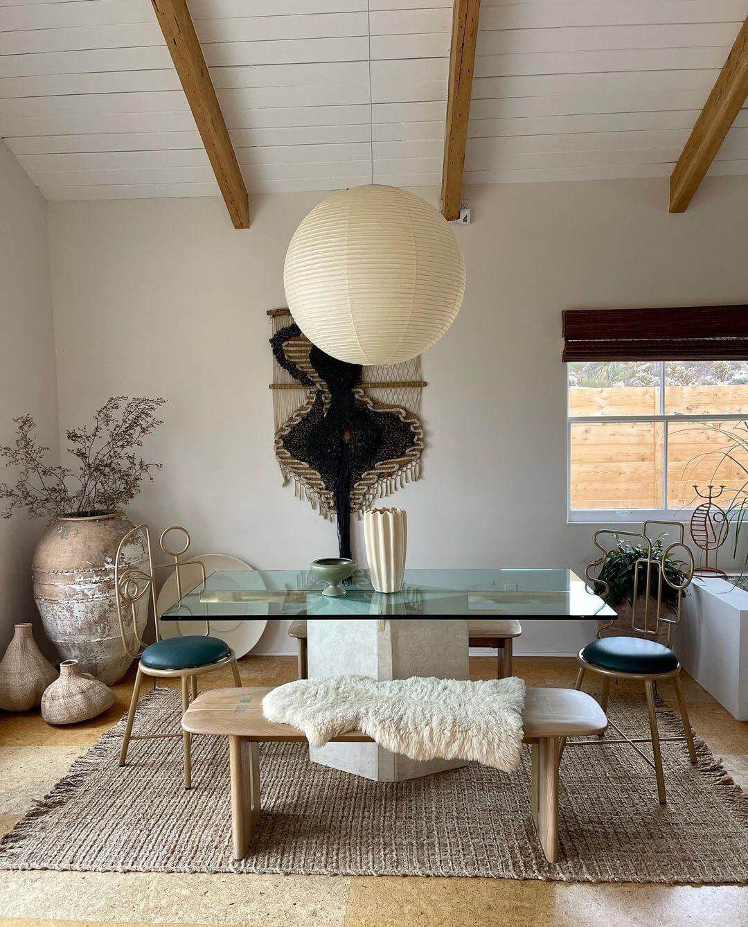 Japanese Pendant Lamp with Wire