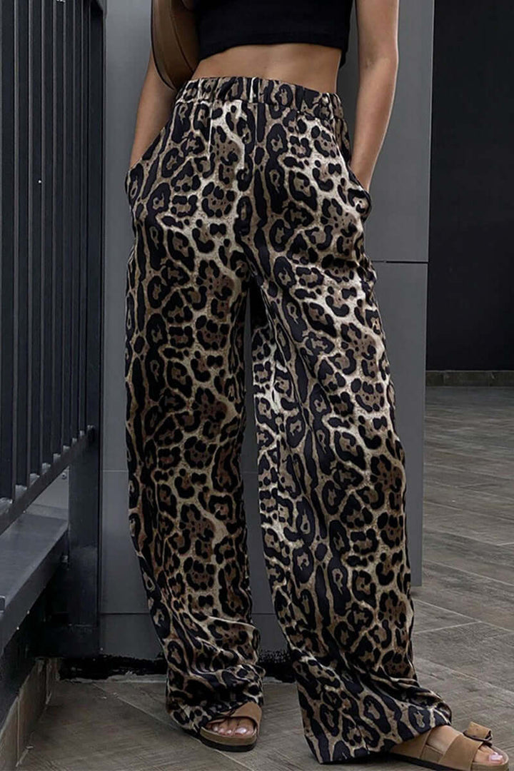 Women's Casual Loose High Waist Wide Leg Pants