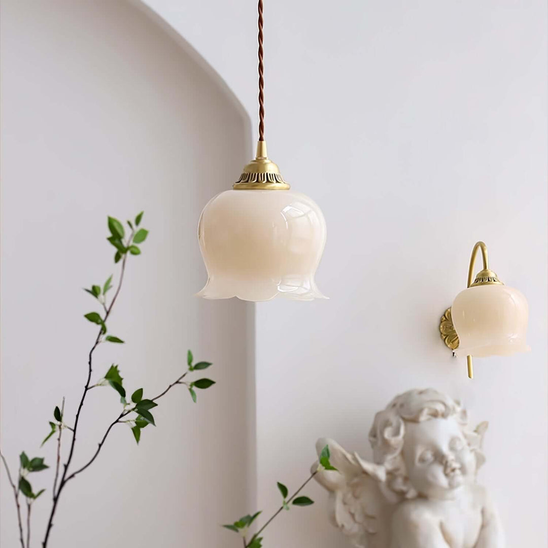 Floral Pendant Lamp, Elegant Hanging Ceiling Light Fixture