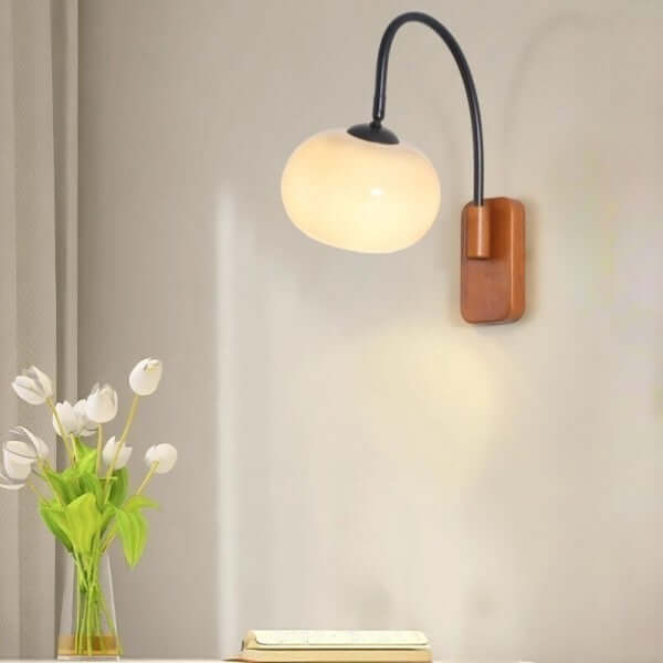 Rotatable Glass Wall Light, Persimmon